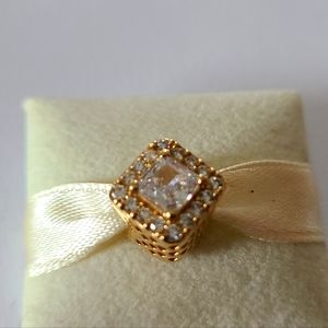 Pandora 14k Gold CZ Halo Charm